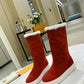 LV SUEDE MONOGRAM BOOTS RED