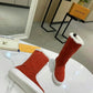 LV SUEDE MONOGRAM BOOTS RED