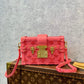 M20745 Petite Malle Monogram Rose red Gold Hardware Box bag 20cm