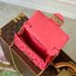M20747 MINI DAUPHINE Monogram Reverse cross body bags shoulder bag rose red 20cm 25cm
