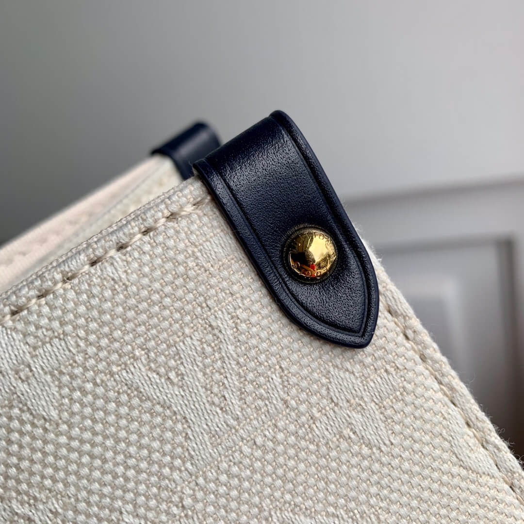 M20815 ONTHEGO TOTE BAG EMBROIDERED AND LEATHER TRIM SMALL 35 BLACK GREEN