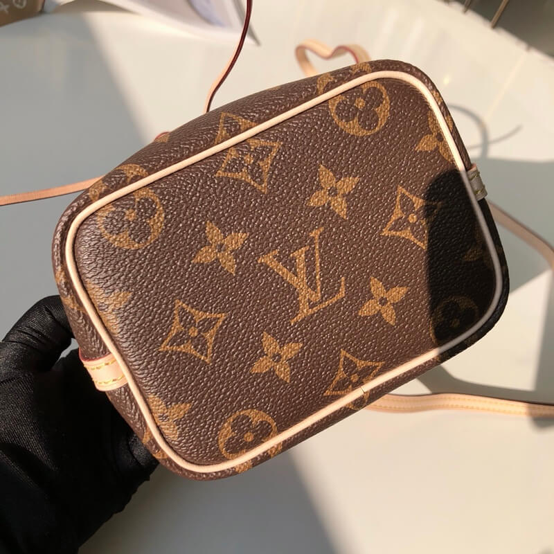 M41346 NANO NOE Nano Lockit cross body bags brown calfskin monogram mini 13cm