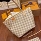M41361 NEVERFULL MM Damier Ebene white Apricot INSIDE original quality