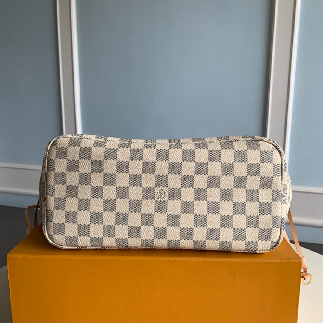 Neverfull N41361 MM Shoulder tote bag M40995 white Damier GHW Used