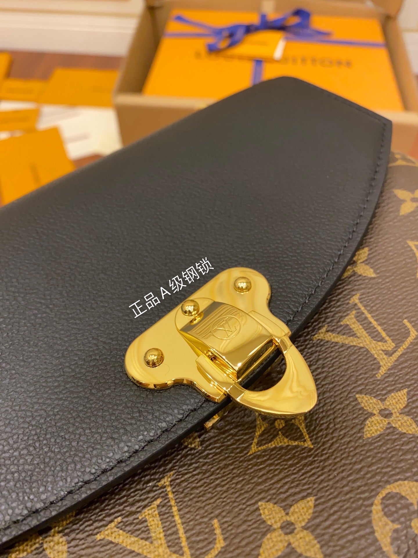 M43714 chain sling bag black monogram real leather