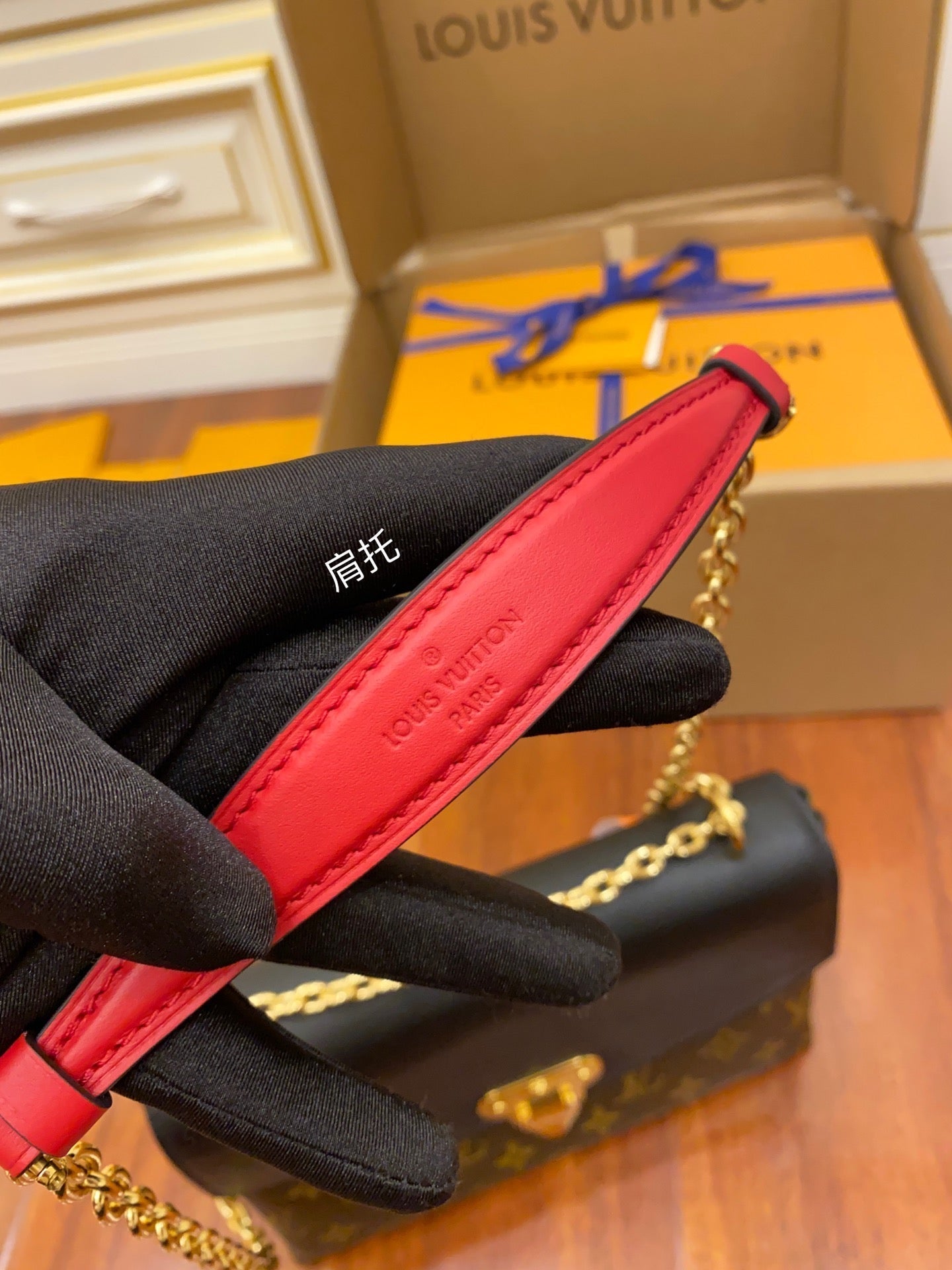 M43714 chain sling bag black monogram real leather