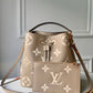 M45555 NEONOE MM DOVE CREAM BICOLOR MONOGRAM EMPREITE LEATEHR bucket bag