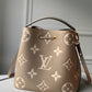 M45555 NEONOE MM DOVE CREAM BICOLOR MONOGRAM EMPREITE LEATEHR bucket bag