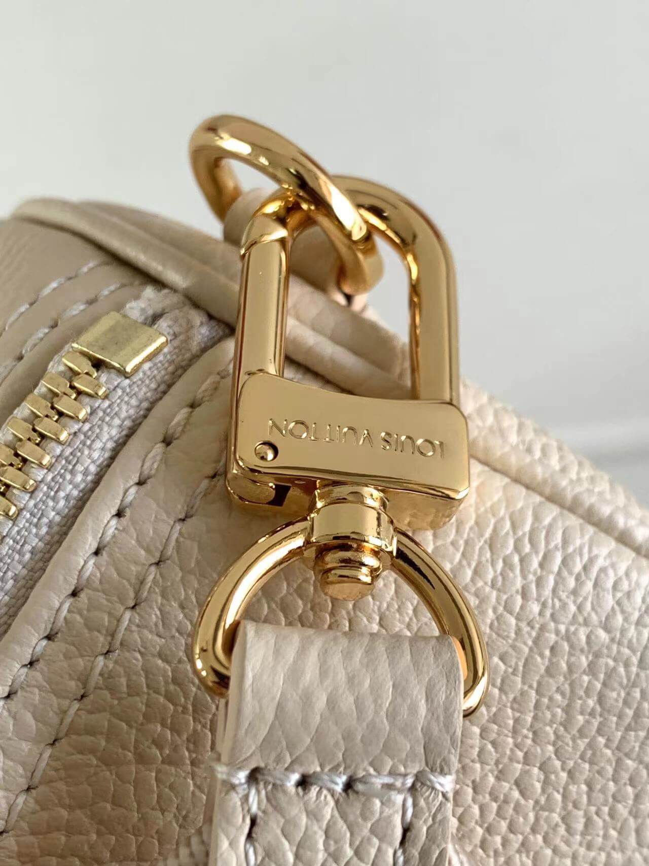 M45708 Papillon BB prefall Papillon trunk toile shoulder bag milk white calfskin Monogram Empreinte