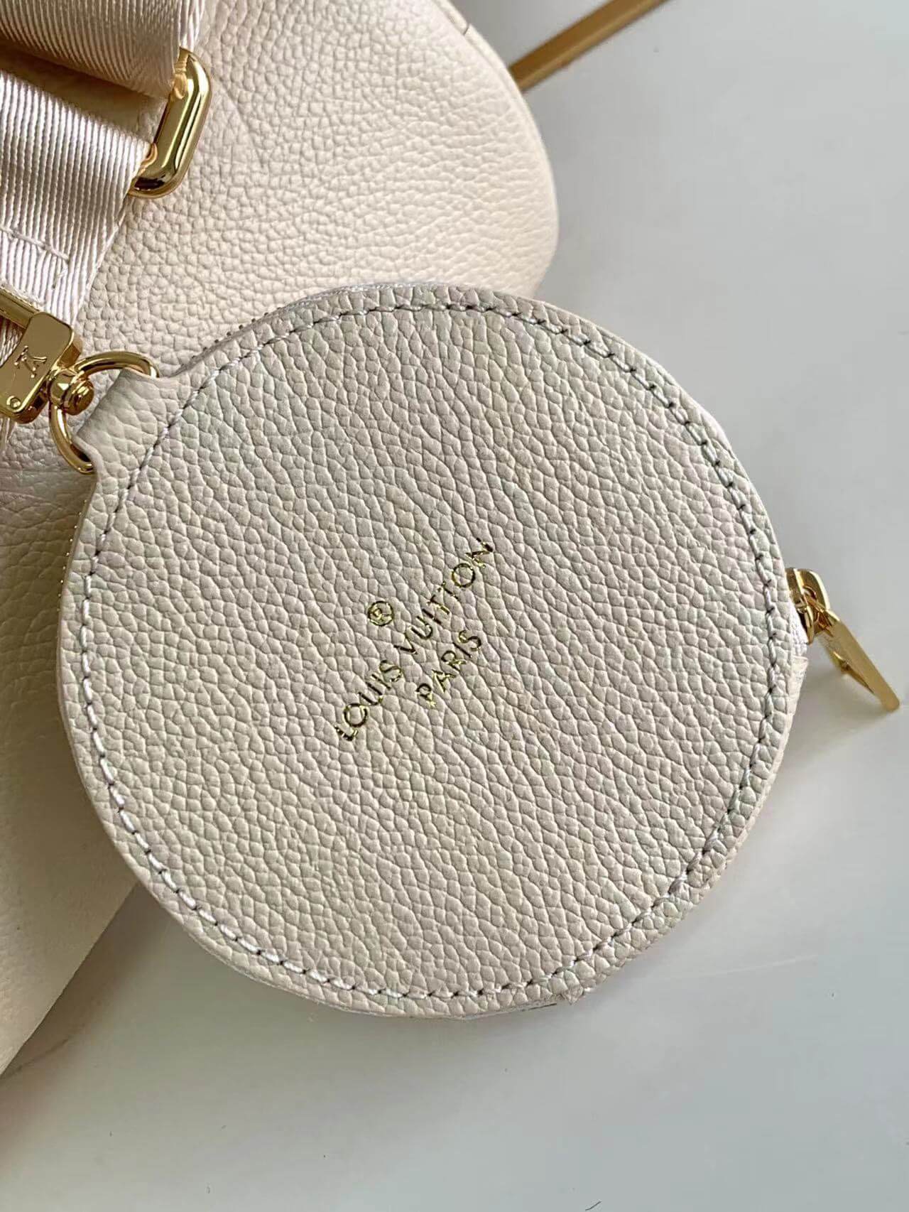 M45708 Papillon BB prefall Papillon trunk toile shoulder bag milk white calfskin Monogram Empreinte