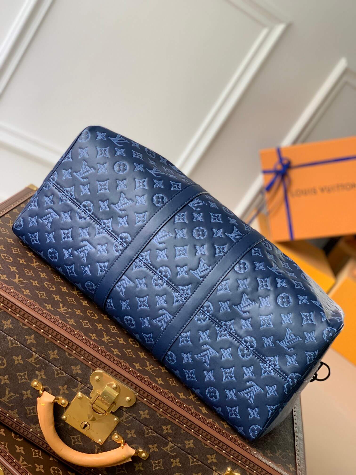 M45731 KEEPALL BANDOULIÈRE 50 Monogram Shadow blue