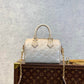 M46163 Handbag shoulder bag cross body bags calfskin dirty white Embossing