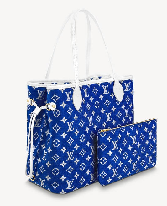 M46220 Match neverfull Monogram Handbag blue calfskin monogram