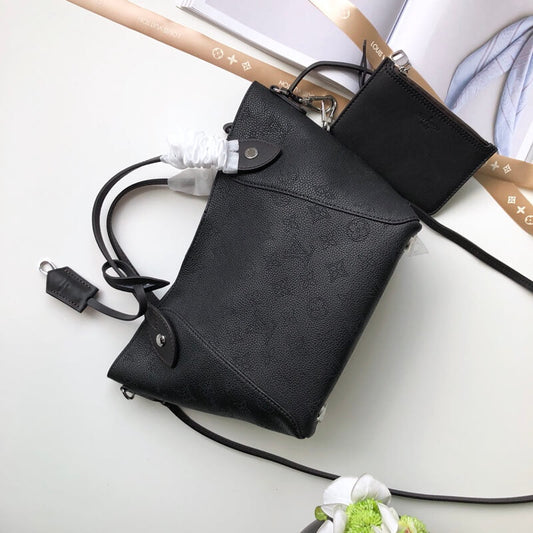 M54353 Hina PM Magnolia black silver hardware tote bucket bag Two bags in one (2 in 1)