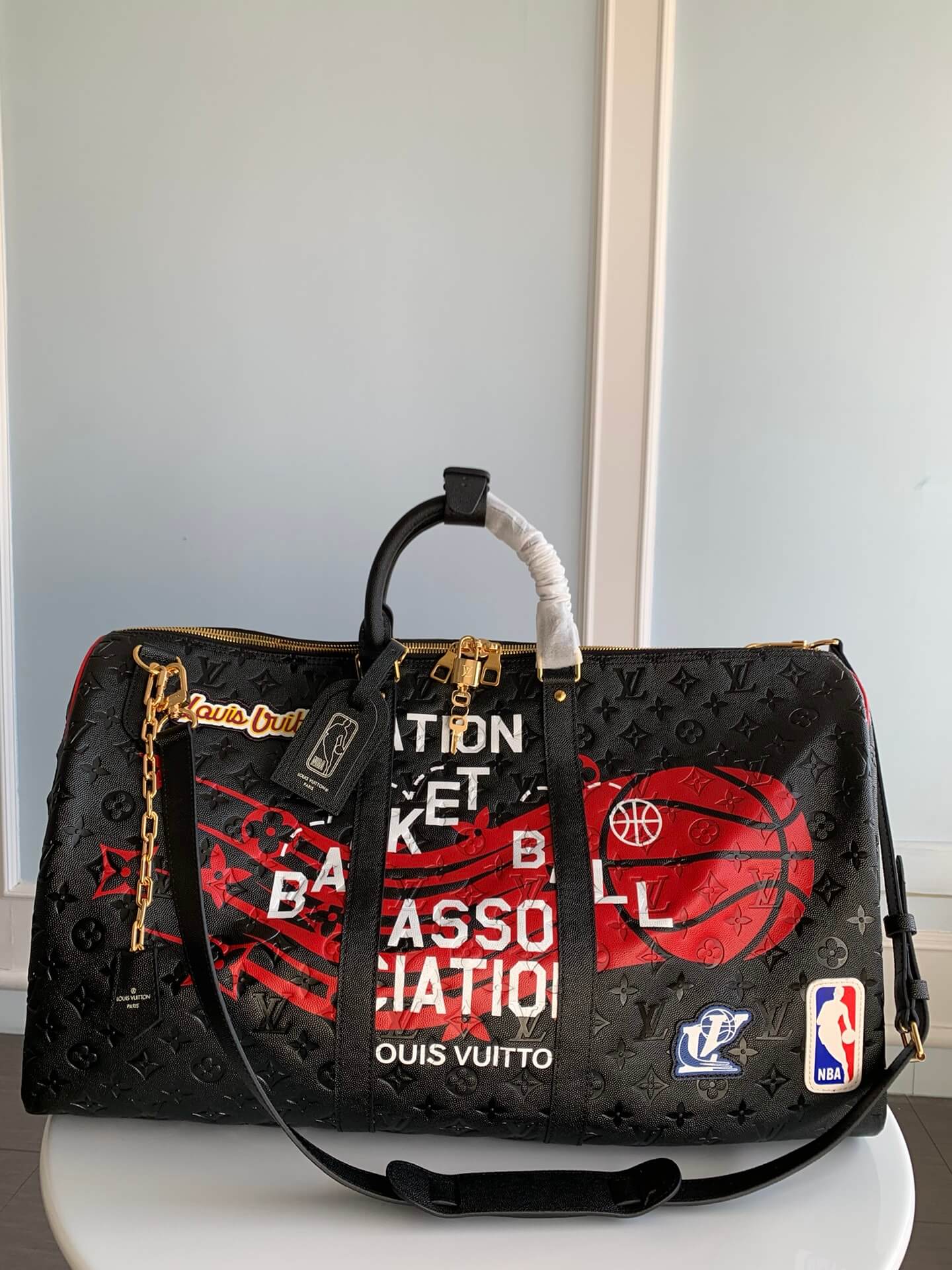 M58516 Keepall Bandoulière 55 Tuffetage Handbag cross body bags shoulder bag black calfskin Monogram