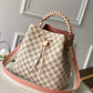 N40344 Neonoe BB Damier Azur bucket bag white real leather trim