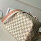 N40344 Neonoe BB Damier Azur bucket bag white real leather trim
