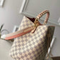 N40344 Neonoe BB Damier Azur bucket bag white real leather trim