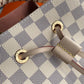 N40344 Neonoe BB Damier Azur bucket bag white real leather trim