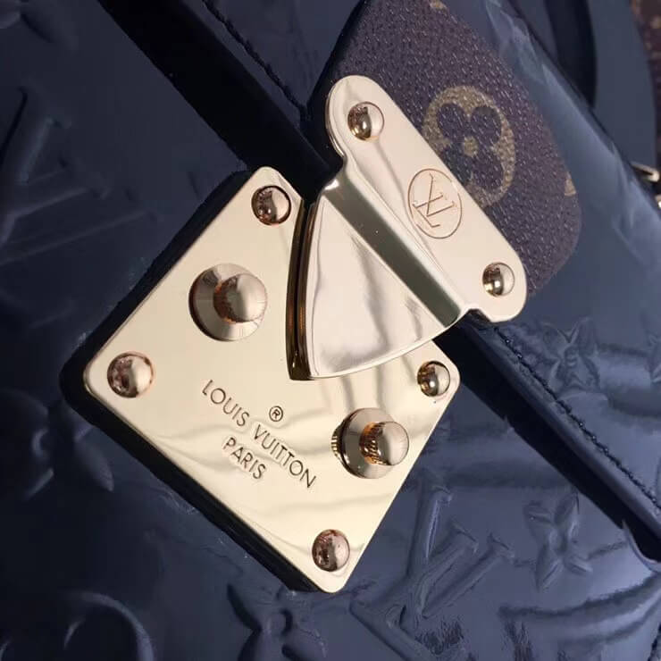 NZ1159 Monogram Vernis Spring Street Metallic crossbody bag Black