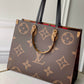 ONTHEGO GM TOTE BAG M45320 BROWN RED MONOGRAM REVERSE TORON