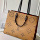 ONTHEGO GM TOTE BAG M45320 BROWN RED MONOGRAM REVERSE TORON