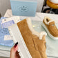 PRADA SUEDE LOAFER BOOTIES ECRU 1D245N 3I2M F0379 F ZB45