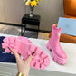 PRADA MONOLITH BRUSHED LEATHER BOOTIES PINK