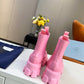 PRADA MONOLITH BRUSHED LEATHER BOOTIES PINK