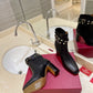 VALENTINO GARAVANI ROCKSTUD GRAINY CALFSKIN ANKLE BOOT BLACK 3W2S0P62VCE 0NO