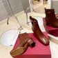 VALENTINO GARAVANI TAN GO ANKLE BOOT IN CALFSKIN LEATHER BROWN