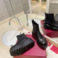 VALENTINO GARAVANI UNIQUEFORM V LOGO LEATHER PLATFORM BOOTS BLACK