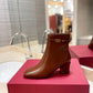 VALENTINO GARAVANI TAN GO ANKLE BOOT IN CALFSKIN LEATHER BROWN