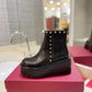 VALENTINO GARAVANI UNIQUEFORM CALFSKIN ANKLE BOOT BLACK 1W2S0CS0MMD 0NO