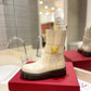 VALENTINO GARAVANI ONE STUD BEATLE BOOT IN CALFSKIN LIGHT IVORY 2W2S0FY1KUM I16