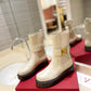 VALENTINO GARAVANI ONE STUD BEATLE BOOT IN CALFSKIN LIGHT IVORY 2W2S0FY1KUM I16