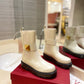 VALENTINO GARAVANI ONE STUD BEATLE BOOT IN CALFSKIN LIGHT IVORY 2W2S0FY1KUM I16