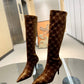 DIOR WOMEN'S GG KNEE-HIGH BOOT BROWN