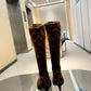 DIOR WOMEN'S GG KNEE-HIGH BOOT BROWN