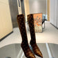 DIOR WOMEN'S GG KNEE-HIGH BOOT BROWN