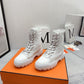 HERMES FRESH ANKLE BOOTS WHITE