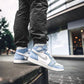 Designer Blue White Jordan 1 High Q ( Customs And Box ), Jordan 1 Sneakers Active