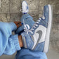 Designer Blue White Jordan 1 High Q ( Customs And Box ), Jordan 1 Sneakers Active