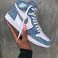 Designer Blue White Jordan 1 High Q ( Customs And Box ), Jordan 1 Sneakers Active