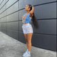 Designer Blue White Jordan 1 High Q ( Customs And Box ), Jordan 1 Sneakers Active