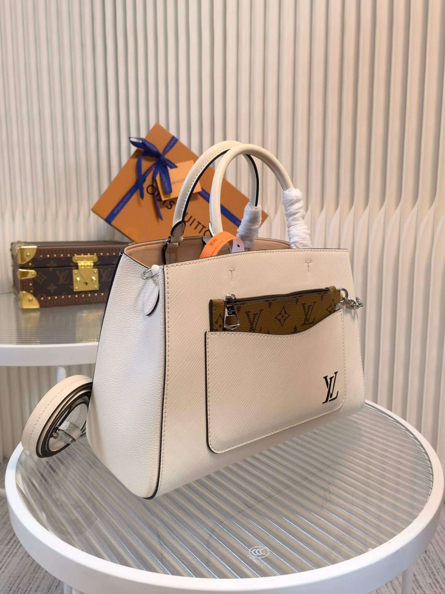 M59953 Marelle Tote MM white handbag free shipping