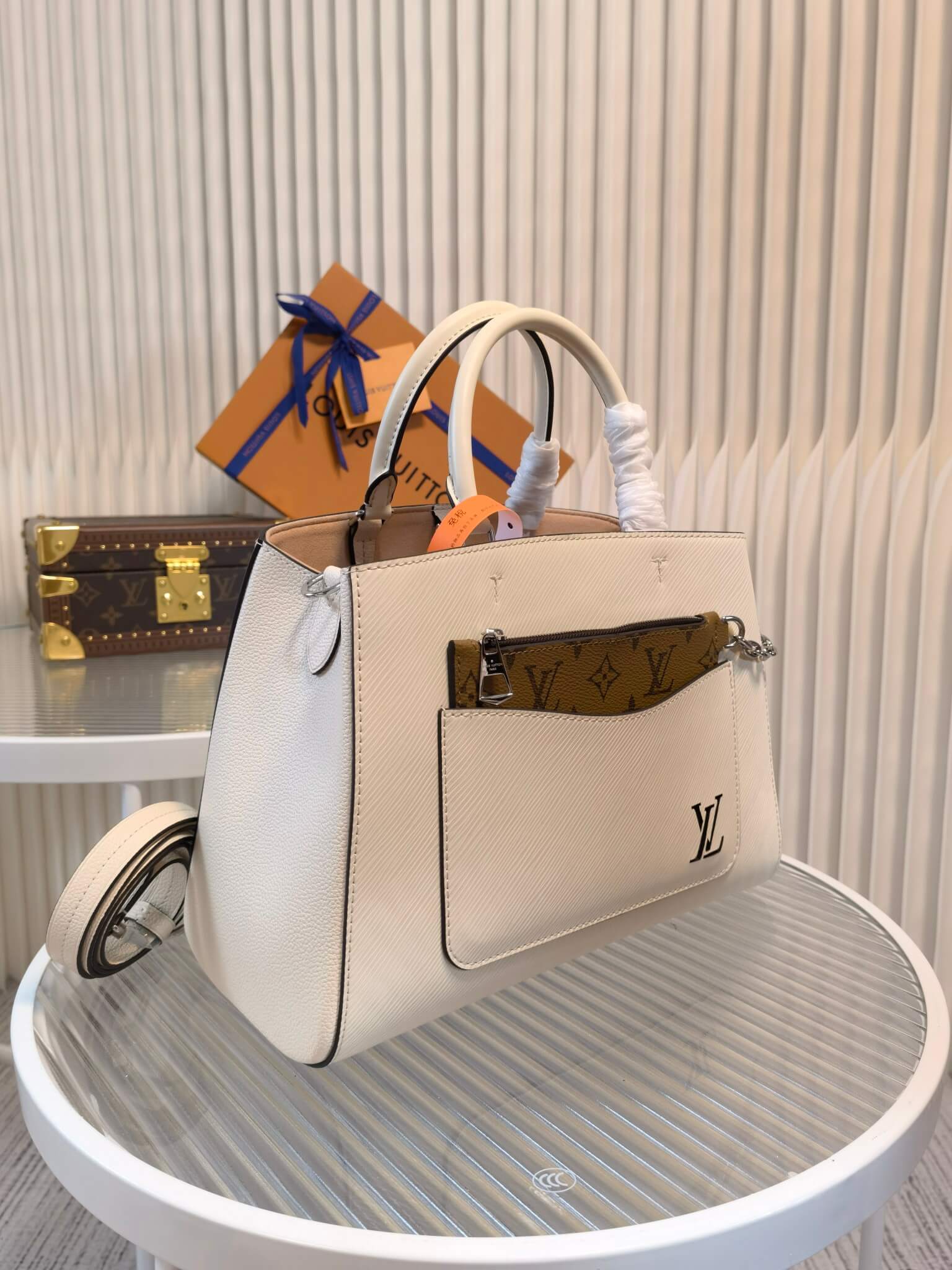 M59953 Marelle Tote MM white handbag free shipping