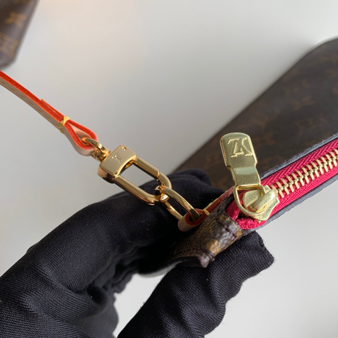 Neverfull M41178 monogram ROSE inside MM Damier Azur Bag Damier GHW Used