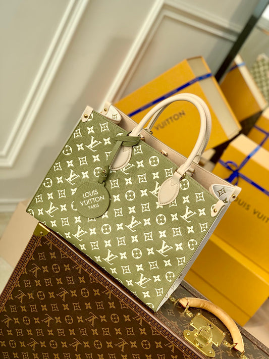 ONTHEGO MONOGRAM EMPREINTE MM TOTE BAG SPRING IN THE CITY M46060 green/grey