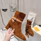 LV PARISIENNE ANKLE BOOT SUEDE LEATHER BROWN